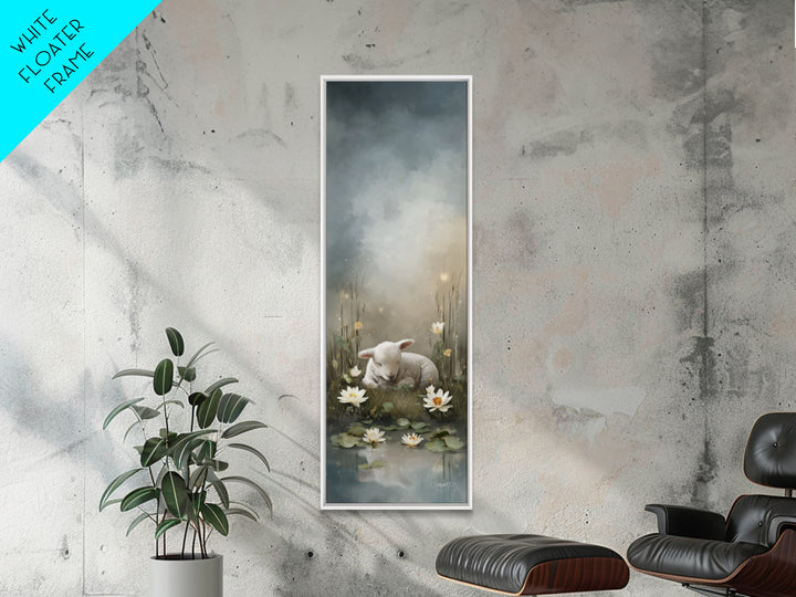 Quiet Meadow Peace – Framed Canvas Print – Christian Wall Art – Christian Painting – Christian Art Canvas – Tall Narrow Wall Art – Faith Ar