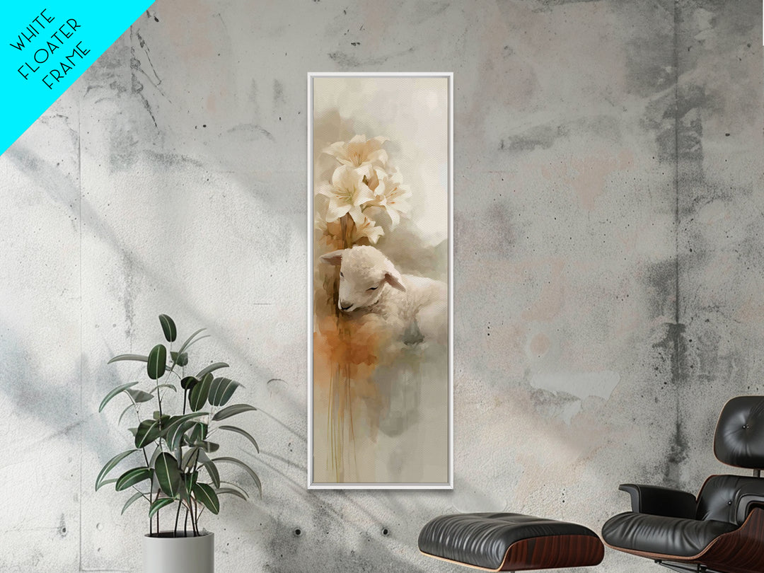 Soft Pasture Blessing – Framed Canvas Print – Christian Art Canvas – Christian Wall Art – Christian Painting – Tall Narrow Wall Art – Faith