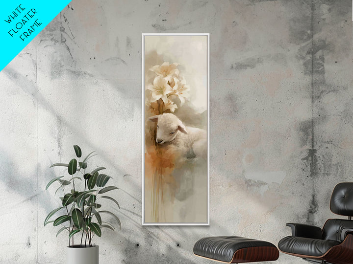 Soft Pasture Blessing – Framed Canvas Print – Christian Art Canvas – Christian Wall Art – Christian Painting – Tall Narrow Wall Art – Faith