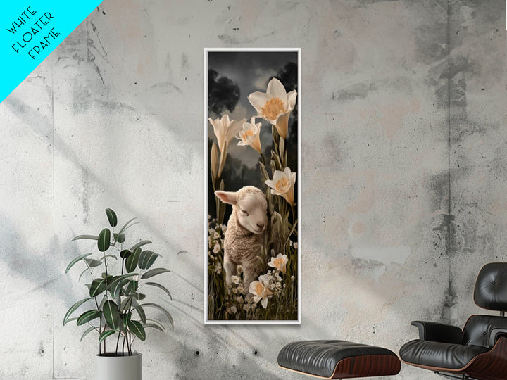 Radiant Lily Calm – Framed Canvas Print – Tall Narrow Wall Art – Christian Painting – Christian Art Canvas – Christian Wall Art – Faith Art