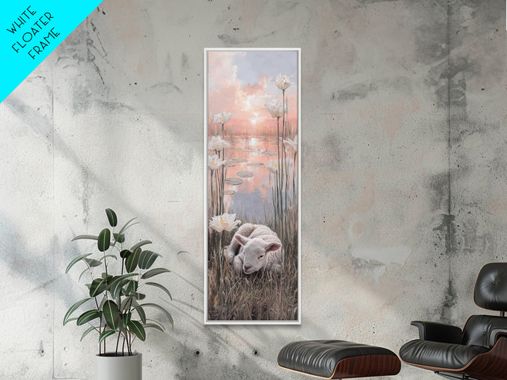Sunrise Garden Rest – Framed Canvas Print – Christian Wall Art – Tall Narrow Wall Art – Christian Art Canvas – Christian Painting – Faith A