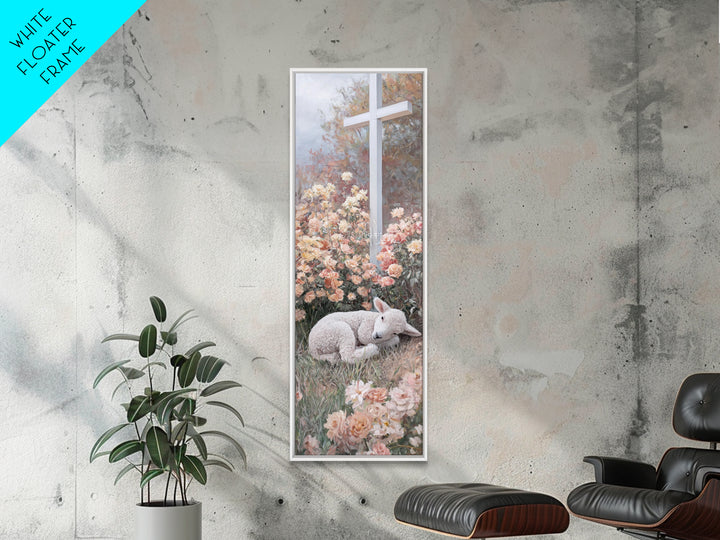 Crossfield Serenity – Framed Canvas Print – Christian Art Canvas – Christian Painting – Christian Wall Art – Tall Narrow Wall Art – Faith A