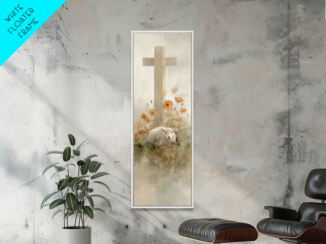 Lamb Of Mercy – Framed Canvas Print – Christian Wall Art – Tall Narrow Wall Art – Christian Art Canvas – Jesus Painting – Christian Christm