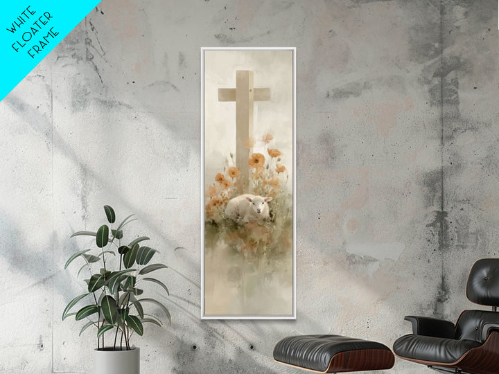 Lamb Of Mercy – Framed Canvas Print – Christian Wall Art – Tall Narrow Wall Art – Christian Art Canvas – Jesus Painting – Christian Christm