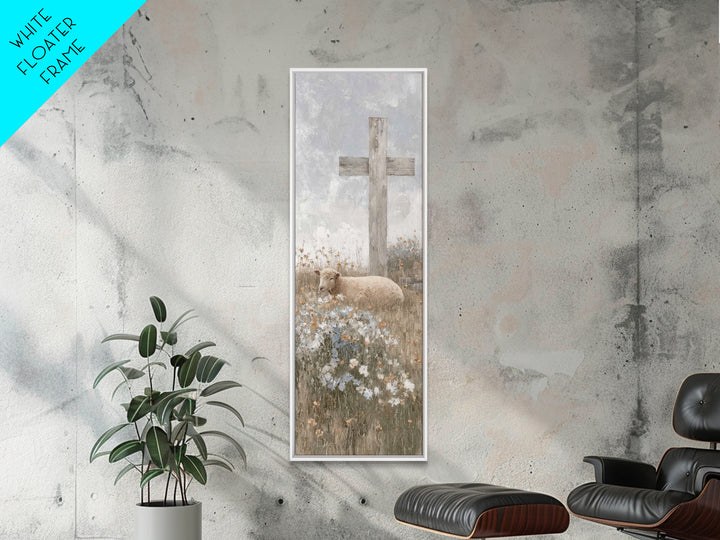 Grace In Bloom | Framed Canvas Print | Christian Art Canvas | Narrow Art | Modern Christian Art | Christian Gift Ideas | Vintage Christian