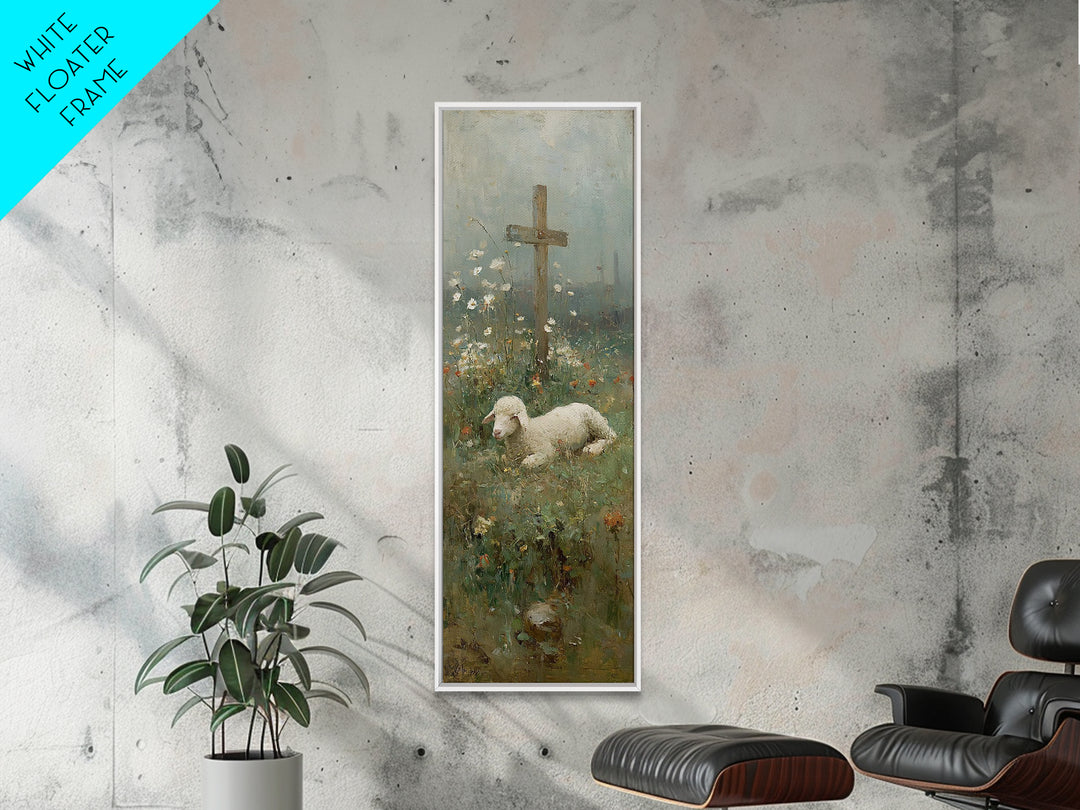 Quiet Shepherd Peace, Framed Canvas Print, Christian Art Print, Skinny Art, Christian Christmas Art, Christian Wall Art, Subtle Christian P