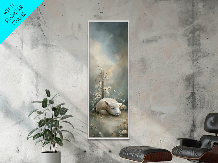 Heavenly Meadow Light – Framed Canvas Print – Christian Art Work – Tall Skinny Art Print – Christian Decor – Moody Christian Art – Christma