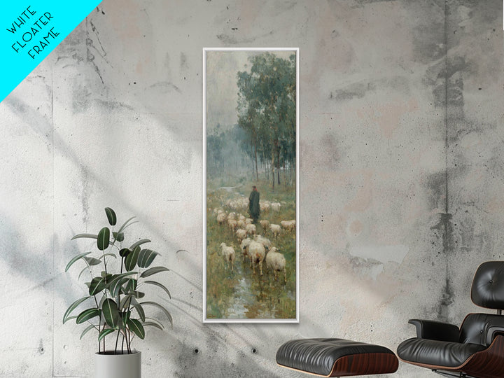 Shepherd’s Quiet Path – Framed Canvas Print – Tall Skinny Art Print – Christian Art – Christian Painting – Christian Art Canvas – Subtle Ch