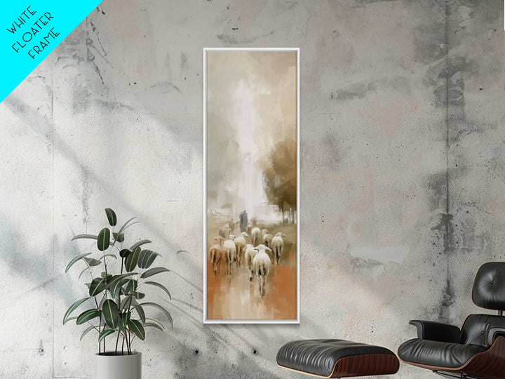 Journey Of Light – Framed Canvas Print – Tall Narrow Wall Art – Christian Art Work – Jesus Christmas Art – Christian Wall Art – Vintage Chr