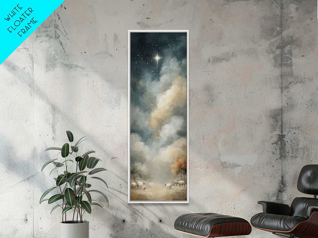 Night Of Wonder – Framed Canvas Print – Christian Art Canvas – Christian Wall Art – Vintage Christmas Art – Tall Narrow Wall Art – Christia