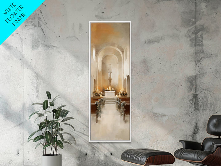 Winter Chapel Blessing – Framed Canvas Print – Tall Narrow Wall Art – Christian Art Print – Christmas Art – Christian Christmas Decor – Chr