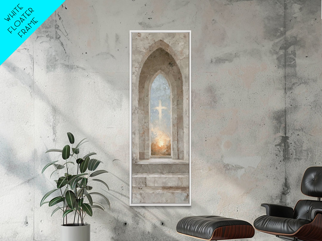 Sanctuary Of Light – Framed Canvas Print – Christian Art Canvas – Christian Wall Art – Subtle Christian Art – Narrow Art – Christian Art Pr