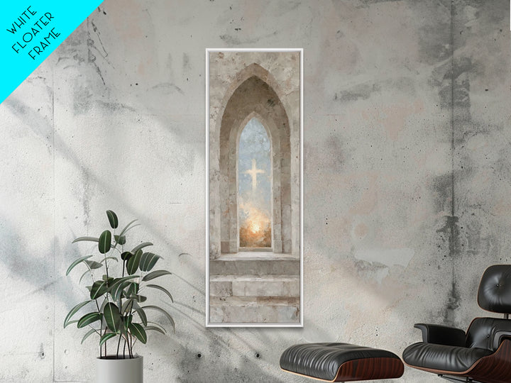 Sanctuary Of Light – Framed Canvas Print – Christian Art Canvas – Christian Wall Art – Subtle Christian Art – Narrow Art – Christian Art Pr