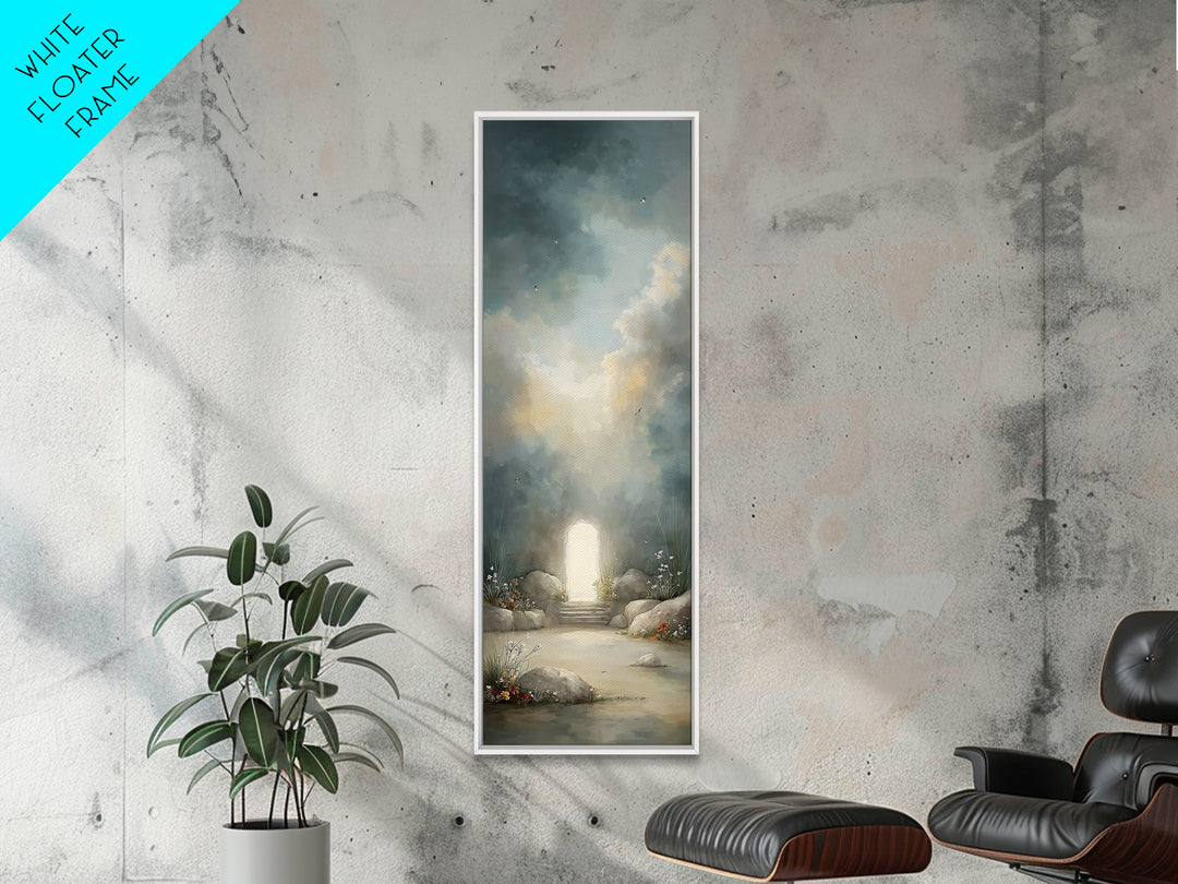 Garden Of Resurrection – Framed Canvas Print – Christian Art Canvas – Christian Wall Art – Modern Christian Art – Tall Skinny Art Print – C