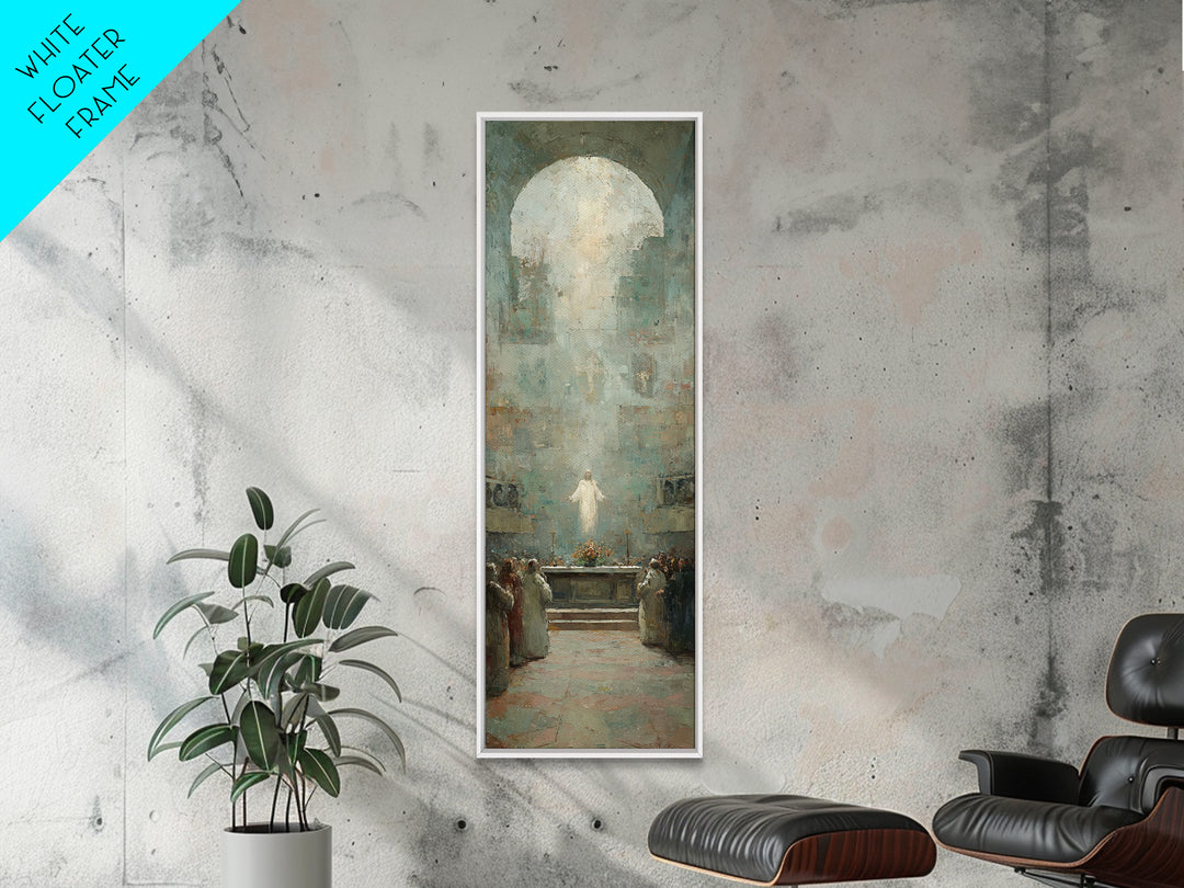 Ascension Glory | Framed Canvas Print | Christian Art Canvas | Christian Wall Art | Large Christian Painting | Skinny Art | Christian Art