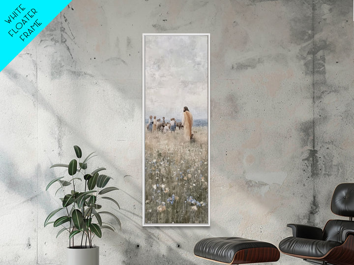 Teaching Of Peace | Framed Canvas Print | Jesus Art Print | Christian Wall Art | Christian Art Canvas | Tall Skinny Art Print | Christian A