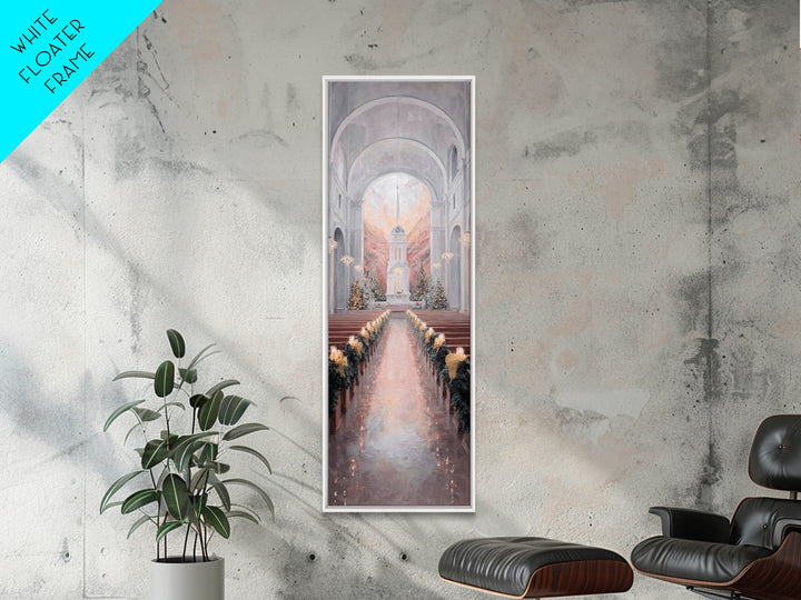 Golden Advent Glow – Framed Canvas Print – Skinny Art – Christian Christmas Art – Christian Art Canvas – Christian Wall Art – Christmas Art
