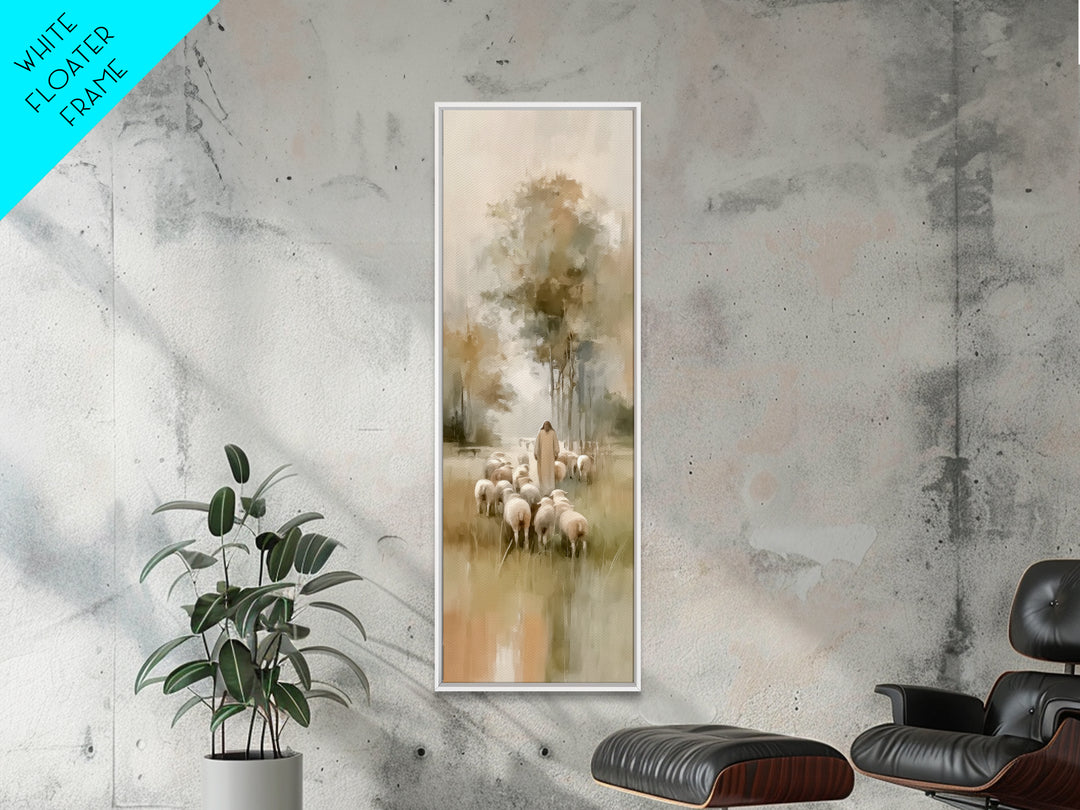 Pastoral Light Way | Framed Canvas Print | Christian Art Canvas | Christian Painting | Skinny Art | Christian Wall Art