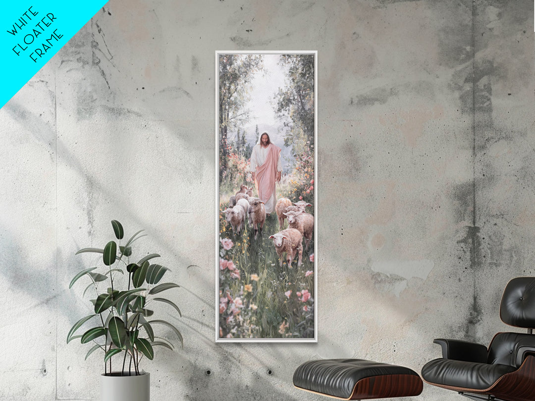 Garden Of Mercy | Framed Canvas Print | Christian Art Work | Jesus Painting | Narrow Art | Christian Christmas Art | Christian Decor