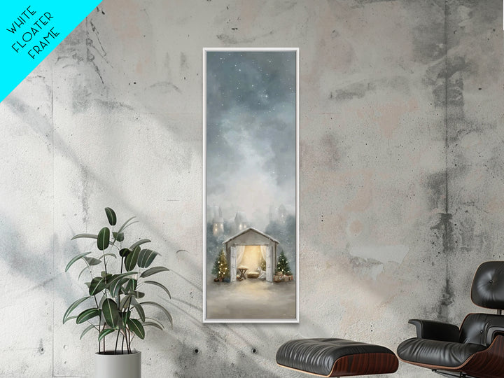 Starry Night Cradle – Framed Canvas Print – Christian Wall Art – Christian Art Canvas – Christmas Art – Jesus Painting – Christian Christma