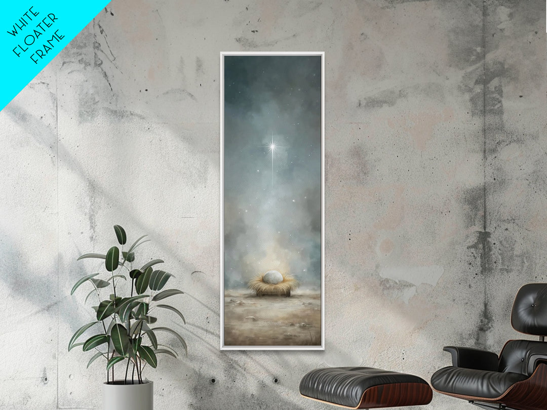 Divine Birth Star – Framed Canvas Print – Christian Christmas Art – Jesus Painting – Christian Art Canvas – Christmas Art – Christian Wall