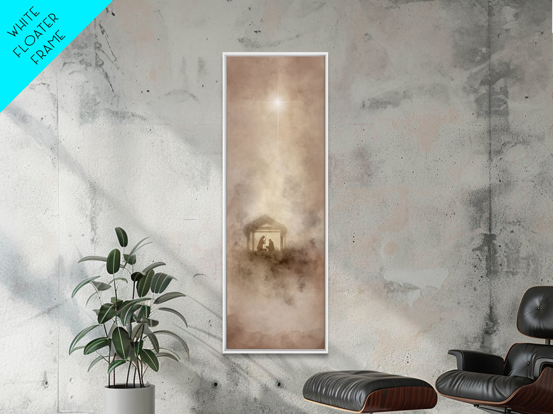 Silent Bethlehem Night – Framed Canvas Print – Christian Art Canvas – Christian Wall Art – Christian Christmas Art – Jesus Painting – Chris