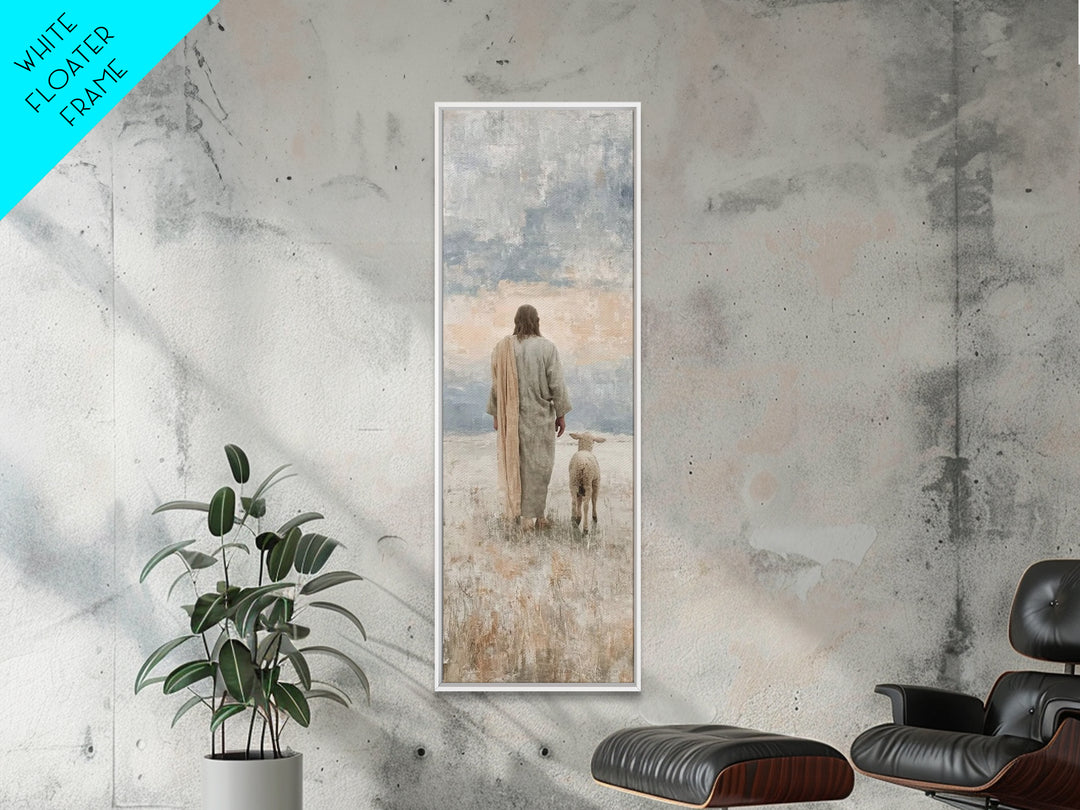 Silent Pastures – Framed Canvas Print – Skinny Art – Christian Art Print – Jesus Painting – Vintage Christian Art – Christian Wall Art