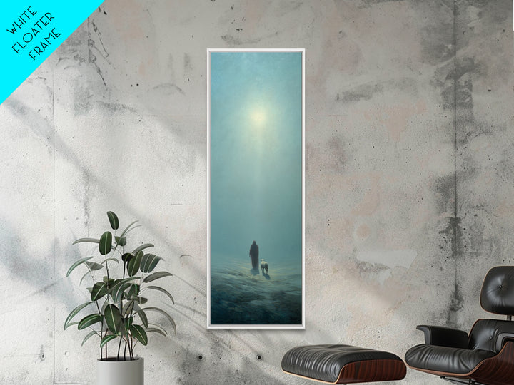 Sacred Solitude | Framed Canvas Print | Skinny Art | Large Christian Painting | Jesus Art Print | Christian Christmas Art | Christian Wall