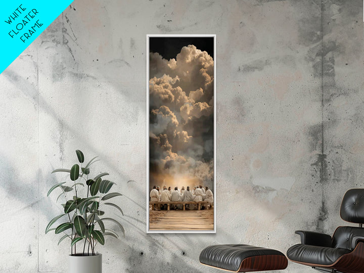 Last Supper Glory, Framed Canvas Print, Narrow Art, Christian Paintings, Jesus Christmas Art, Framed Christian Art, Christian Decor for Hom