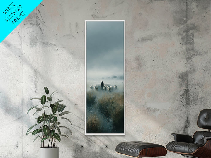 Shepherd’s Vigil – Framed Canvas Print – Tall Narrow Wall Art – Christian Art Canvas – Christian Wall Art – Christian Painting – Christmas