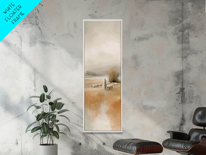 Quiet Pasture Light | Framed Canvas Print | Christian Art Canvas | Christian Wall Art | Christmas Art | Tall Narrow Wall Art | Jesus Painti