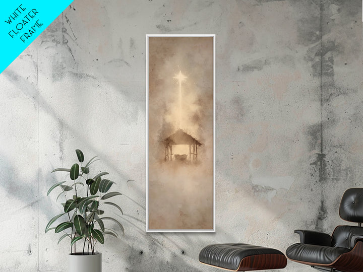 Radiant Hope Star | Framed Canvas Print | Christmas Art | Christian Wall Art | Christian Art Canvas | Skinny Art | Christian Christmas Art