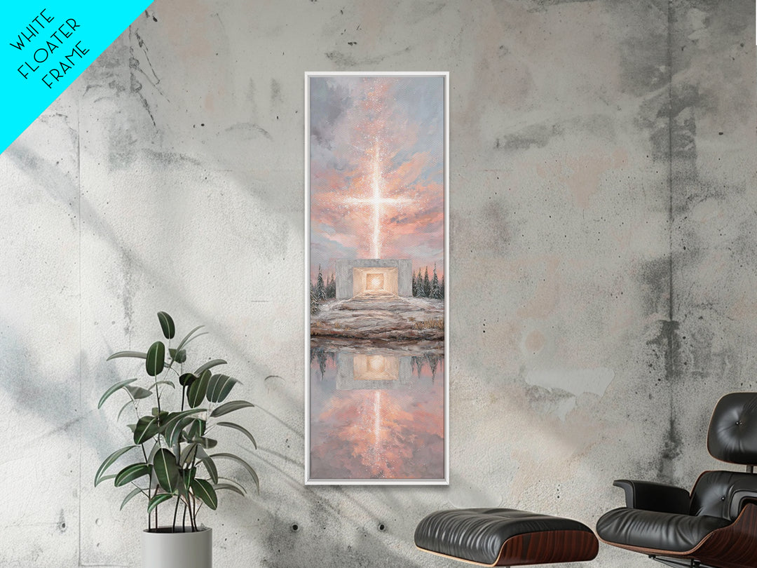 Cross Of Glory - Framed Canvas Print - Christian Wall Art - Christian Art Canvas - Christmas Art - Tall Narrow Wall Art - Christian Art