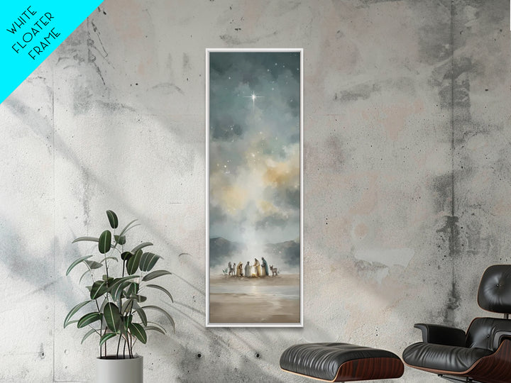 The Guiding Star – Framed Canvas Print – Tall Narrow Wall Art – Christian Wall Art – Christian Art Canvas – Christmas Art