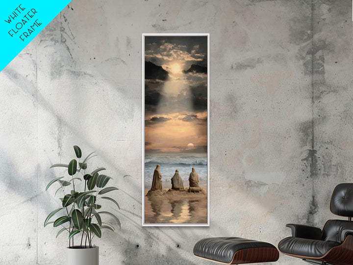 Shepherds At Dawn – Framed Canvas Print – Tall Skinny Art Print – Christian Art – Christian Art Canvas – Christian Christmas Art