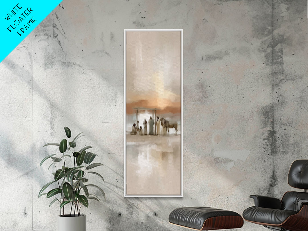Sacred Journey – Framed Canvas Print – Tall Skinny Art Print – Christian Wall Art – Vintage Christian Art – Christmas Art