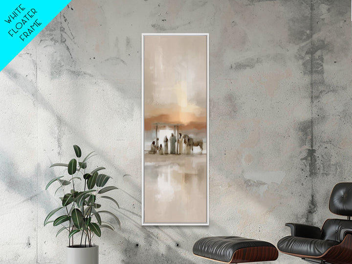 Sacred Journey – Framed Canvas Print – Tall Skinny Art Print – Christian Wall Art – Vintage Christian Art – Christmas Art