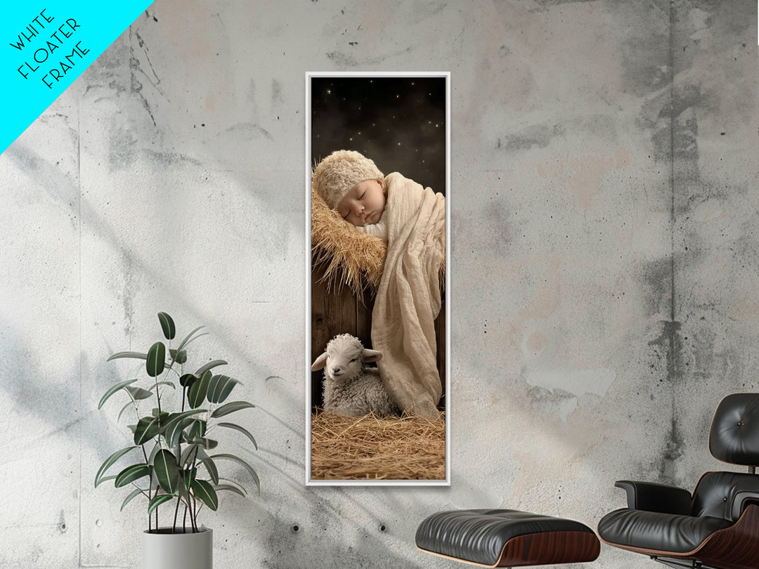 Holy Night Vigil – Framed Canvas Print – Narrow Art – Christian Art Canvas – Christian Decor – Christmas Art
