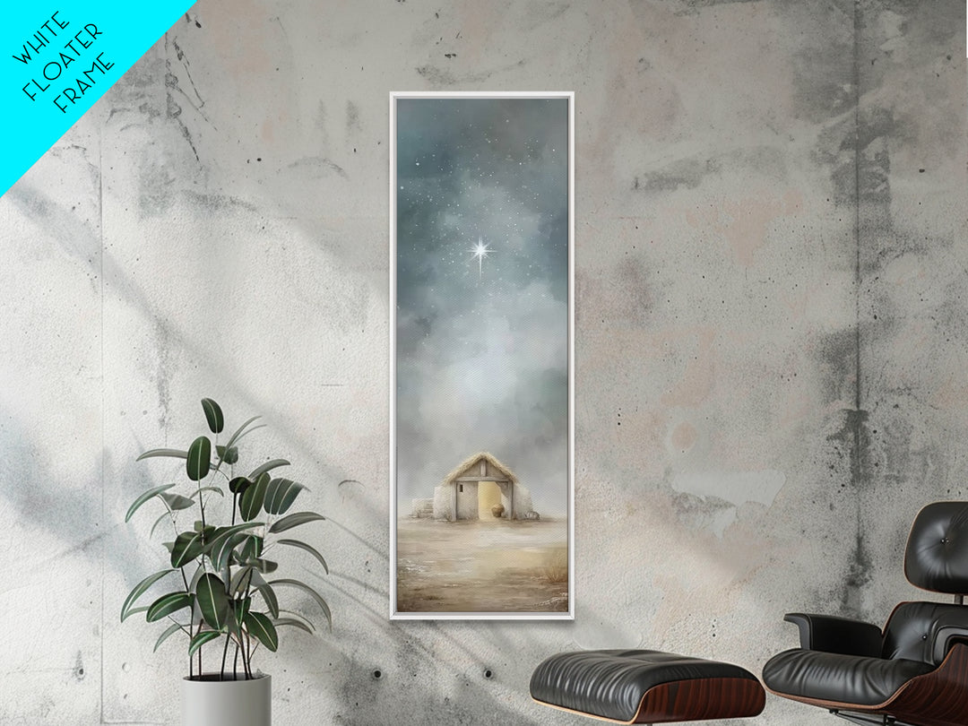 Bethlehem Shelter Hope – Framed Canvas Print – Skinny Art – Christian Wall Art – Christian Art Painting – Christmas Art
