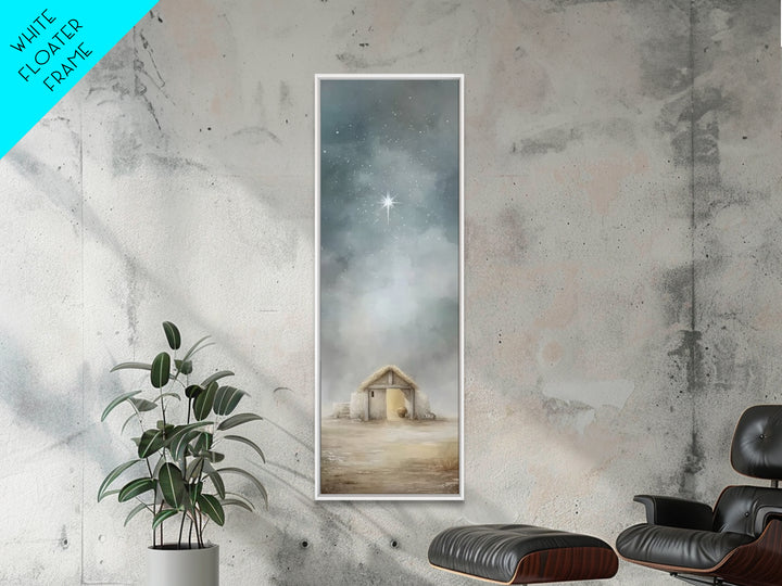 Bethlehem Shelter Hope – Framed Canvas Print – Skinny Art – Christian Wall Art – Christian Art Painting – Christmas Art