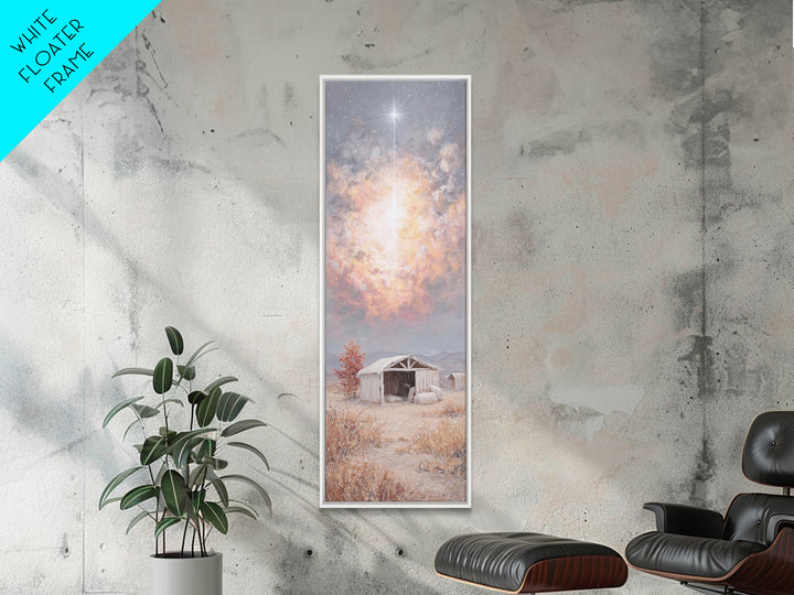 The Guiding Star – Framed Canvas Print – Christian Wall Art – Jesus Painting – Christian Christmas Art – Tall Narrow Wall Art