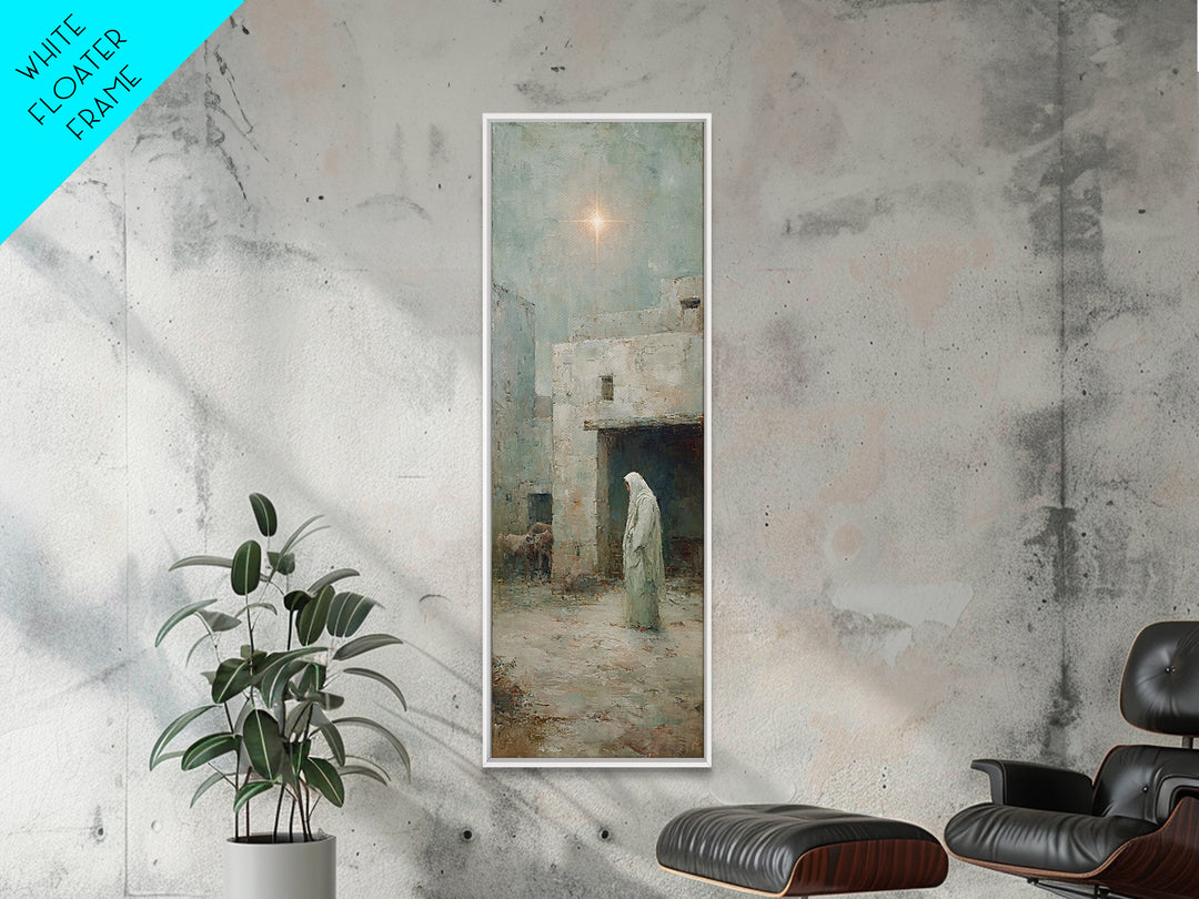 Bethlehem Dawn Path | Framed Canvas Print | Christian Wall Art | Jesus Painting | Narrow Art | Christian Christmas Art | Christian Art Canv
