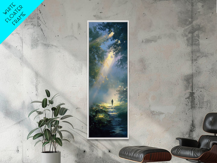 Walk Of Light – Framed Canvas Print – Christian Art – Christian Art Canvas – Tall Skinny Art Print – Jesus Painting – Christian Christmas A