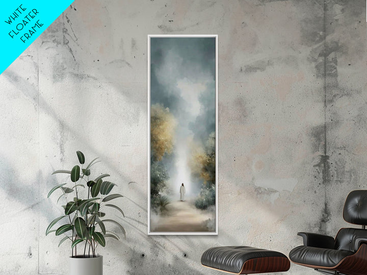 Silent Heaven Path – Framed Canvas Print – Jesus Painting – Christian Art Canvas – Christian Wall Art – Skinny Art – Christian Christmas Ar