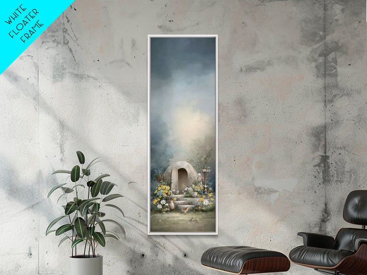 Garden Tomb Peace – Framed Canvas Print – Christian Christmas Art – Christian Wall Art – Christian Art Canvas – Narrow Art – Jesus Painting