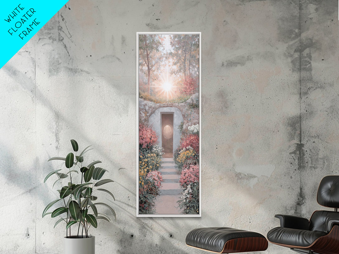 Empty Stone Light – Framed Canvas Print – Christian Art Canvas – Narrow Art – Christian Wall Art – Jesus Painting – Christian Christmas Art