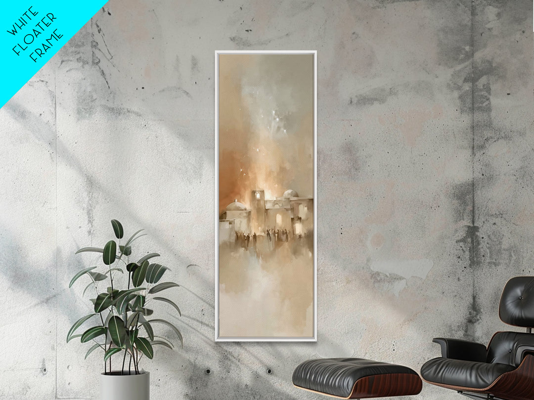 Bethlehem Dawn Hush – Framed Canvas Print – Skinny Art – Christian Art Print – Christmas Wall Art – Christian Art Canvas – Christian Decor
