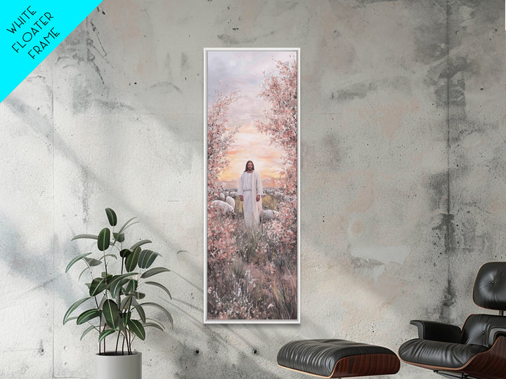 Shepherd Of Dawn – Framed Canvas Print – Christian Art Canvas – Large Jesus Painting – Narrow Art – Christian Wall Art – Christmas Art