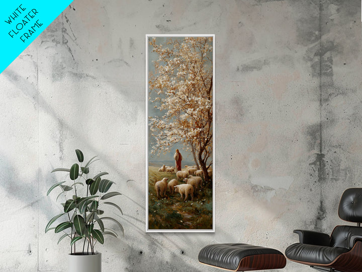 Garden Of Peace | Framed Canvas Print | Jesus Painting Canvas | Modern Christian Art | Narrow Art | Christian Christmas Art | Christian Wal