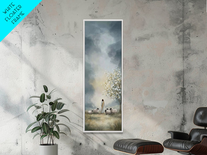 Heavenly Bloom Path – Framed Canvas Print – Christian Art Work – Minimalist Christian Art – Skinny Art – Christian Wall Art – Jesus Christm